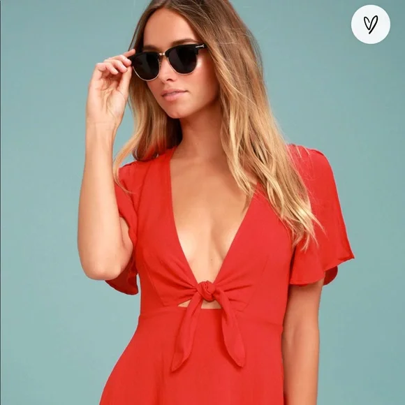 Lulu’s Tie Front Skater Dress - Picture 2 of 7